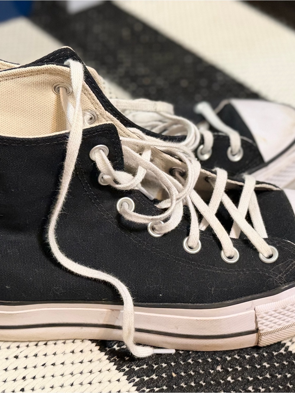 Converse Black and White High-Top Canvas Sneakers